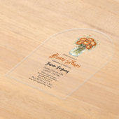 Toffee Palette Ranunculus Mason Jar Bridal Shower アクリル招待状 (レイダウン)