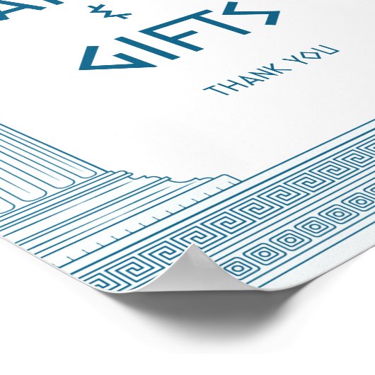 togaパーティーのカードとギフトのパーティーサイン ポスター (角)