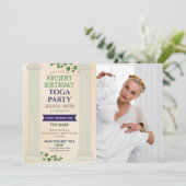  togaパーティー 誕生日 ローマのイーヴィ 古代の写真 招待状 (スタンド正面)