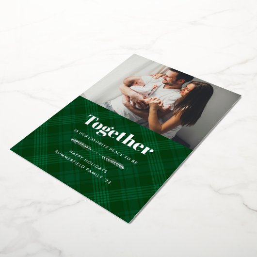 Togetherは私たちのお気に入りのプレイスファミリーフォトシルバー 箔シーズンカード (回転した状態)