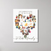 Togetherハートフォトコラージュパーソナライズされたファミリー キャンバスプリント (正面)