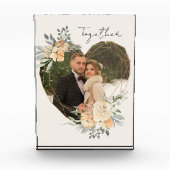 Togetherフローラフレーム幾何学的なハート形 フォトブロック (正面)