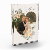 Togetherフローラフレーム幾何学的なハート形 フォトブロック (左)