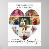 Together パーソナライズされた Heart Shapes 9フォトコラージュ ポスター (正面)