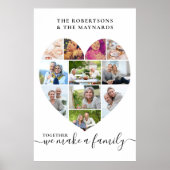 Together パーソナライズされた Loveハート11フォトコラージュ ポスター (正面)