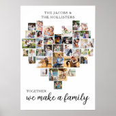 Together パーソナライズされた Loveハート36フォトコラージュ ポスター (正面)