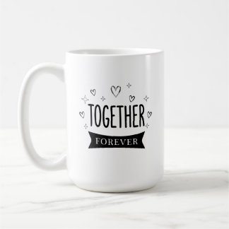 Together ミニマリスト タイポグラフィ モダン ユニティ & ファミ コーヒーマグカップ