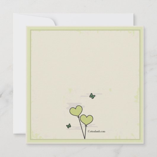 Together (緑)ポストのブ結婚ランチ招待状 招待状 (裏面)