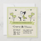 Together (緑)ポストのブ結婚ランチ招待状 招待状 (正面)