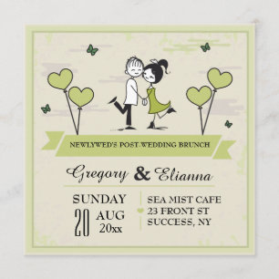 Together (緑)ポストのブ結婚ランチ招待状 招待状