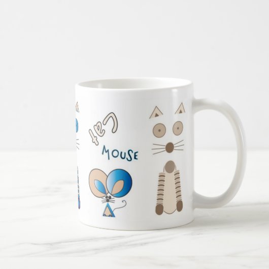 「Together Again」猫とマウスマグカップ コーヒーマグカップ (右)