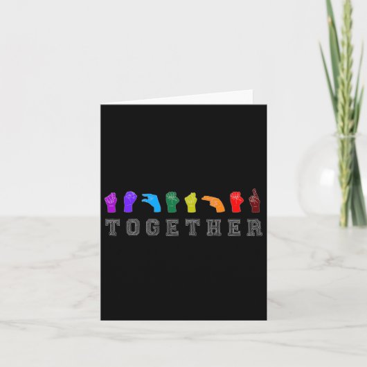 Together Asl Sign Language Handsigns Lgbt Awarenes カード (正面)