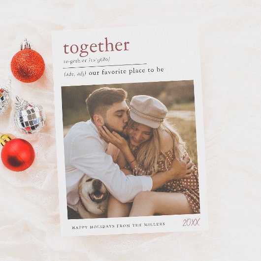 Together Dictionary Definition Holiday Photo Card シーズンカード