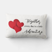 Together Every Day Adventure Valentines Day Quote ランバークッション (裏面)