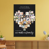 Together Family Heart Shapes 36フォトコラージュCanv キャンバスプリント (インサイチュ (リビング))