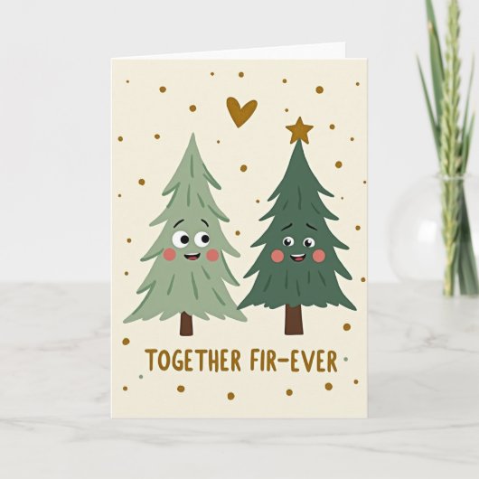 Together Fir Ever Cute Christmas Card カード (正面)