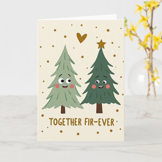 Together Fir Ever Cute Christmas Card カード (黄色い花)
