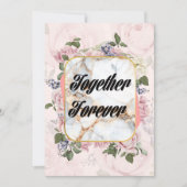 Together Forever ピンクの結婚式招待状 | ロマンティ 招待状 (正面)