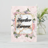 Together Forever ピンクの結婚式招待状 | ロマンティ 招待状 (スタンド正面)