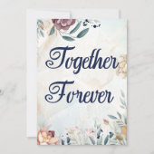 Together Forever Botanical Marble ウェディング招待状 招待状 (正面)