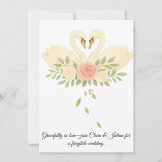 Together forever, like swans in love. 招待状