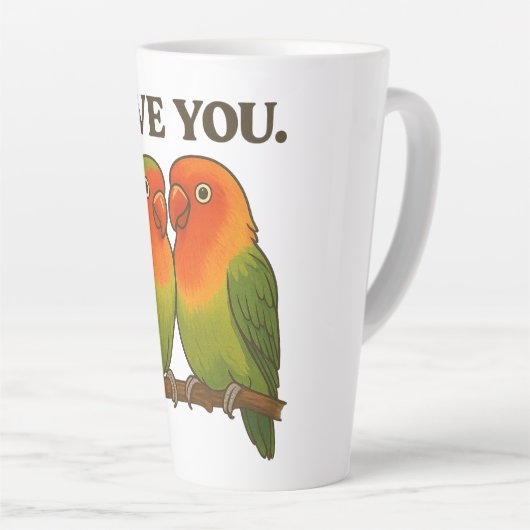 Together Forever Lovebirds カフェラテマグ (右アングル)
