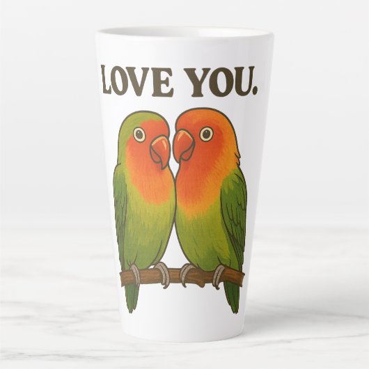 Together Forever Lovebirds カフェラテマグ (正面)
