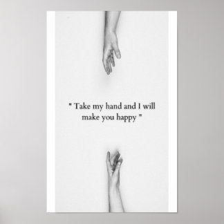 Together Forever Minimalist Hand Line Art Poster ポスター