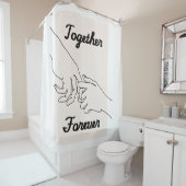 Together Forever Minimalist Line Art Shower Curtai シャワーカーテン (インサイチュ)