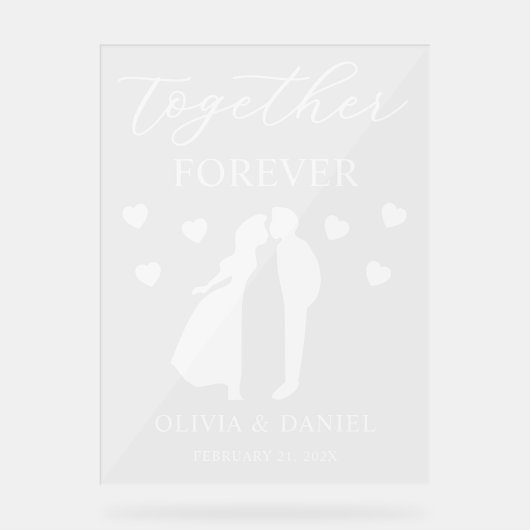Together Forever Personalized Wedding アクリルサイン (正面)