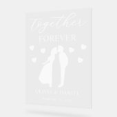 Together Forever Personalized Wedding アクリルサイン (傾斜)