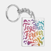 Together Forever Squareキーチェーン キーホルダー (正面左)