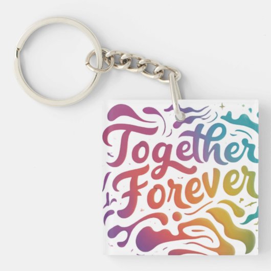 Together Forever Squareキーチェーン キーホルダー (正面)