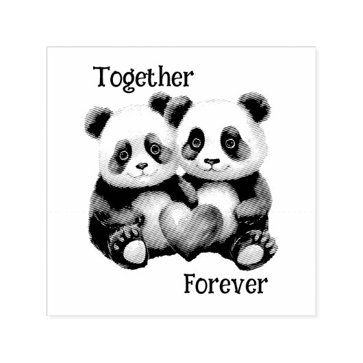 Together Froever Pandaペア セルフインキングスタンプ (デザイン)
