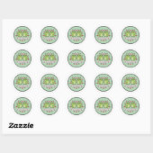 Together Frog Sticker Cute Couple Frogs Holding Ha ラウンドシール (シート)