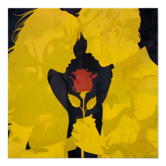 Together in Love- Romantic Love Illustration ポスター (正面)