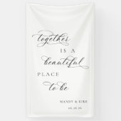 Together Is a Beautiful Place to Be ウェディングバナー 横断幕 (縦)