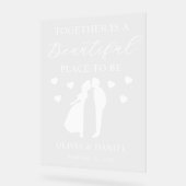Together is a Beautiful Place to Be Custom Wedding アクリルサイン (傾斜)