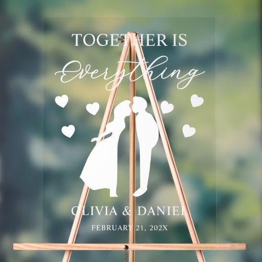 Together is Everything Custom Wedding アクリルサイン (ニュートラル)