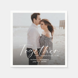 Together is my Favorite Place Photo Engagement  スタンダードカクテルナプキン