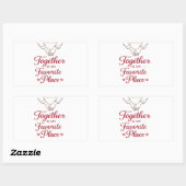 Together Is My Favorite Place Romantic Love Sticke 長方形シール (シート)