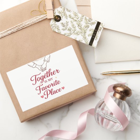 Together Is My Favorite Place Romantic Love Sticke 長方形シール (ギフト)