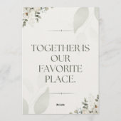 Together Is Our Favorite Place Wedding Invitation 招待状 (裏面)
