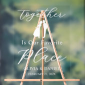 Together Is Our Favorite Place Wedding Welcome アクリルサイン (ニュートラル)