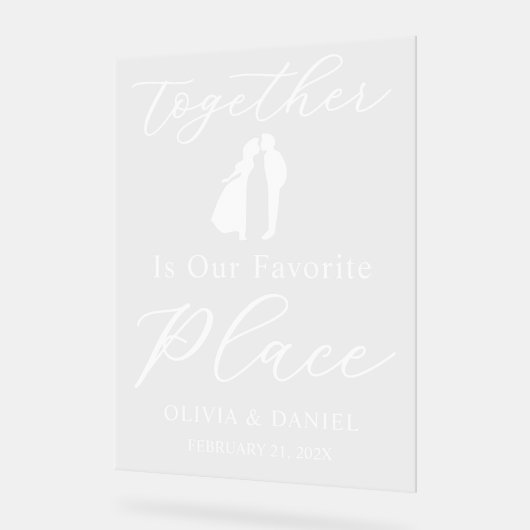 Together Is Our Favorite Place Wedding Welcome アクリルサイン (傾斜)