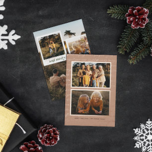 Together & Merry レトロな5枚の写真のクリスマス 箔シーズンカード