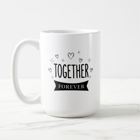 Together Minimalist Typography Modern Unity & Fami コーヒーマグカップ (左)