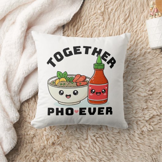 Together Pho Ever, Couples Pun, Pho Pillow クッション (ブランケット)