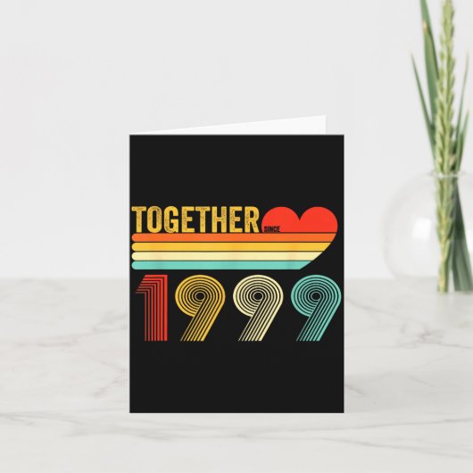 Together Since 1999 Shirt Retro Couple Anniversary カード (正面)
