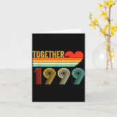 Together Since 1999 Shirt Retro Couple Anniversary カード (黄色い花)